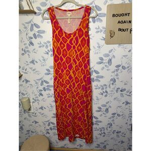 Hatley Pink and Orange Pattern Maxi Dress Size S